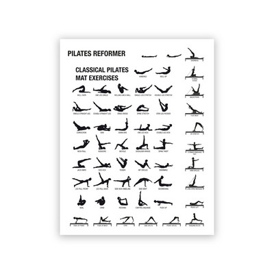 Pilatese treeningu diagrammi plakati print joogaruumi seinakaunistuseks Sissehingamise väljahingamise kulturismi juhend Fitness Jõusaali lõuendimaaling Pilt