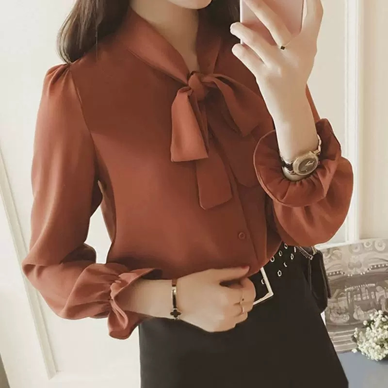 PLAZSON vabaaja naiste pluusid suvised valged särgitopsid 2023 elegantsed kikilipsud pikkade varrukatega õhukesed särgid naistele OL lahtised pluusid para