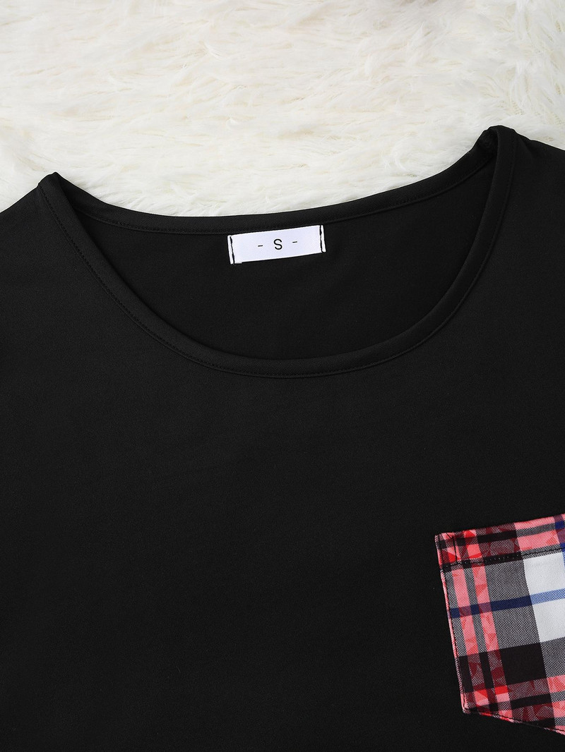 5 gab Sieviešu pidžamu komplekts ar īsām piedurknēm O kakla augšpuse un rūtaini šorti un pilna garuma bikses Sieviešu naktsveļa Naktsveļa Homwaer audums