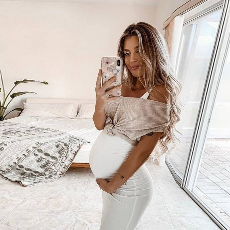 Ženska jednobojna haljina za trudnice Ljetna seksi ležerna odjeća za trudnice bez rukava s okruglim izrezom Ženske nove haljine za dojenje