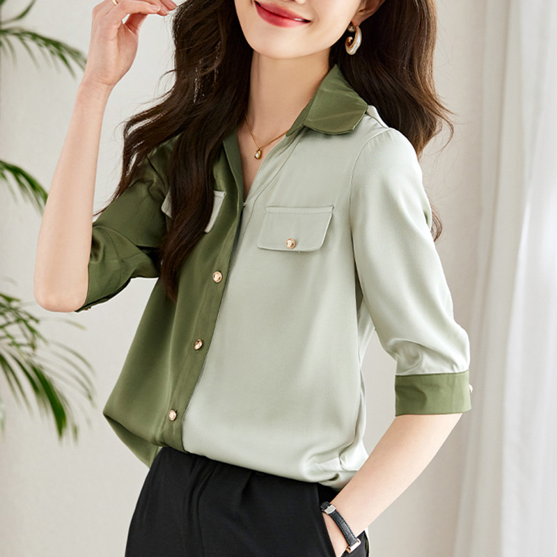 Krekls ar īsām piedurknēm sievietēm Jauni brīvi topi Ikdienas šifona blūze Sieviešu korejiešu modes apģērbi 2023. gada vasarā Blusas Mujer