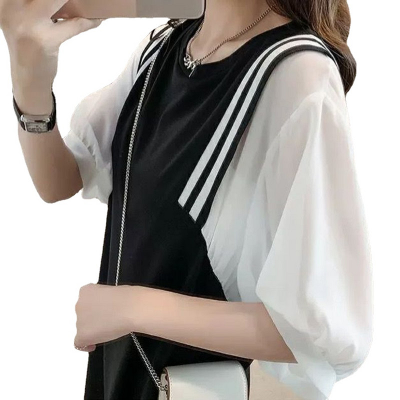 Uus rasedate naiste rõivakomplekt suvine lühikeste varrukatega puuvillane ülaosaga šifoonist kleit, Twinset lahtised rasedate kleit-ülikonnad