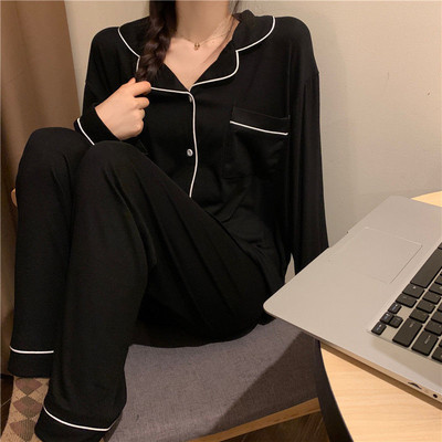 Pijamale de primăvară toamnă Set de lenjerie de dormit de iarnă pentru femei Versiune coreeană a stilului Ins Set de pantaloni drăguți cu mânecă lungă pentru femeie