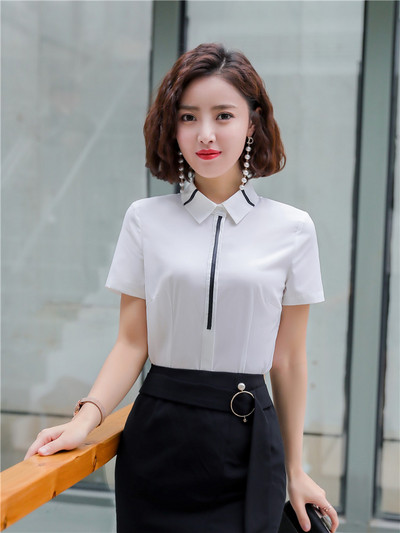 Cămăși cu mânecă lungă pentru femei Gri Albastru Stil coreean Birou Doamnelor Îmbrăcăminte de lucru Bluze elegante Topuri pentru femei Primăvară Toamnă Nou