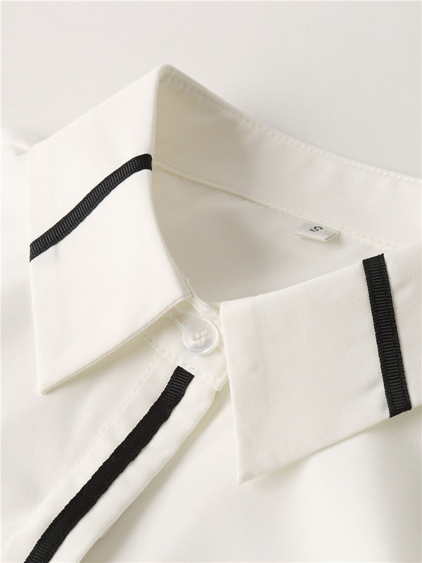 Cămăși cu mânecă lungă pentru femei Gri Albastru Stil coreean Birou Doamnelor Îmbrăcăminte de lucru Bluze elegante Topuri pentru femei Primăvară Toamnă Nou