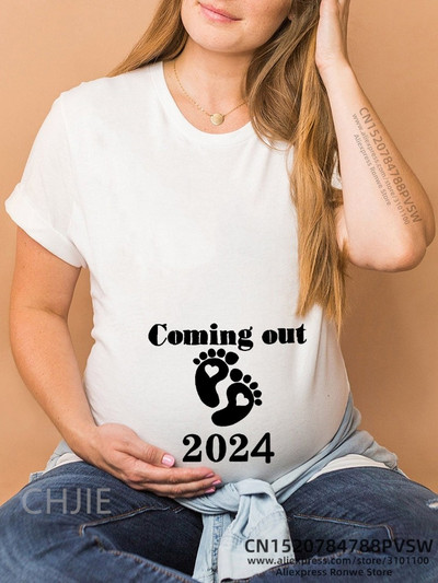 Funny Baby Loading Women Printed 2024 Tricou pentru gravidă Fată Maternitate mânecă scurtă Cămașă Anunț pentru sarcină Haine pentru mamă nouă