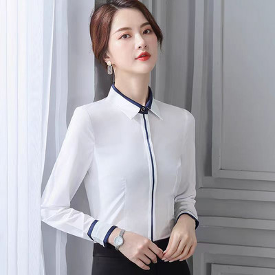 NAVIU Elegantne revääriga Spliced All Match Särk Naiste riided Kevadised Uued Suured, ametlikud Korea topsid Kontori naiste pluusid valged