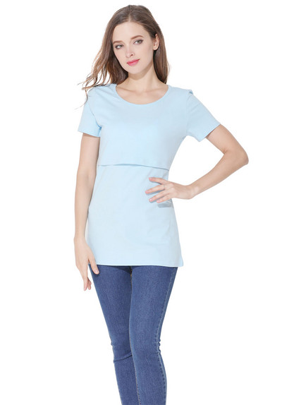 Emme imetamiskleit Raseduse topid Imetamisriided Lühikeste varrukatega puuvillasegu imetamissärk Imetamispluus Suur suurus S-XXL