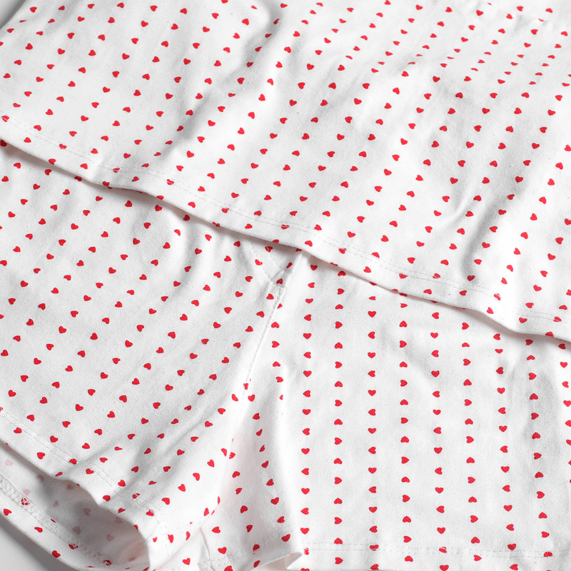 Seturi de pijamale cu imprimeu inimă pentru femei, pantaloni scurți cu talie înaltă, Y2k, pijama din dantelă, Harajuku, coreeană, îmbrăcăminte pentru acasă