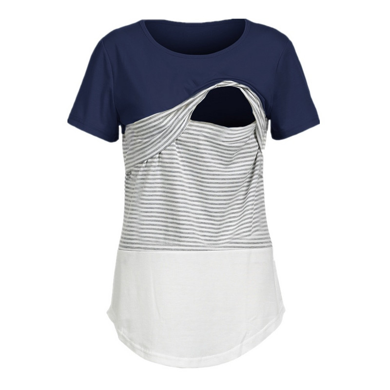 Jednobojne majice za trudnice dugih rukava Odjeća za dojenje za trudnice Pamučne majice nakon poroda