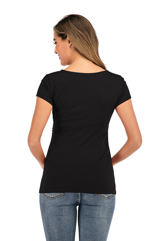 T-krekls grūtniecēm barošanai ar krūti ar īsām piedurknēm T-krekls grūtniecēm, kas baro bērnu ar krūti, lielizmēra apģērbs grūtniecības laikā