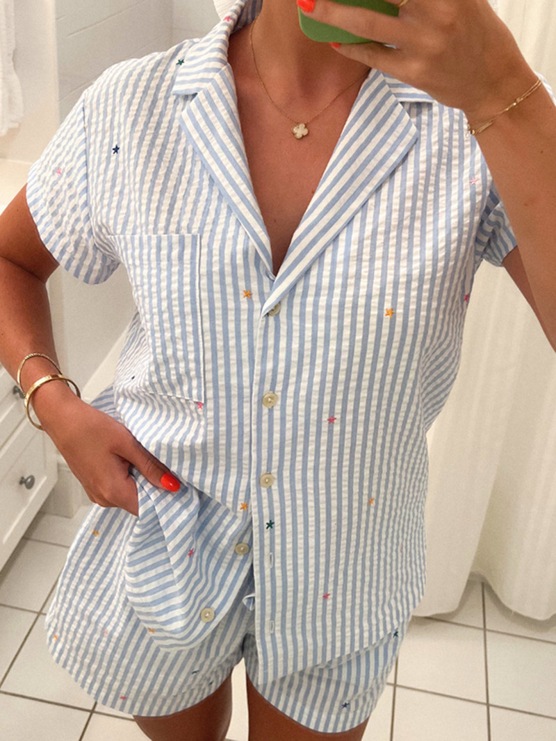 Jauki sieviešu pidžamu komplekti ar puķu sirsniņu, truša pidžamu, īsu, brīvu atpūtas apģērbu, naktsveļa, divdaļīgu apģērbu