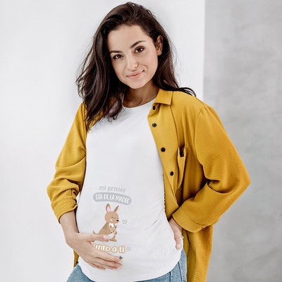 Spanyolország Anyák napi terhes ing bő terhességi hirdetmény felső rövid ujjú terhes női pólók Anyák napi ajándék