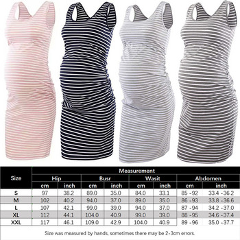 Летни дамски рокли без ръкави за бременни 2024 г. Рокля по тялото със странични ръбове за ежедневно носене или за бебешко парти