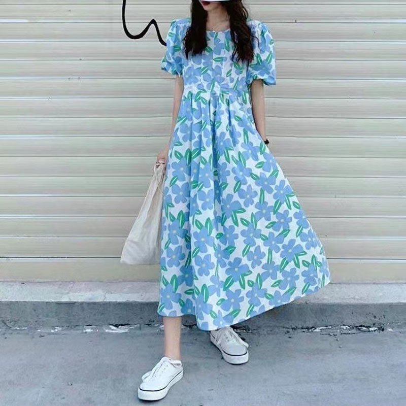 Rochii de maternitate Moda de vară Fusta lejeră cu mânecă scurtă în linie A Imbracaminte pentru femei gravide Rochie de papusa imprimata pentru mama insarcinata