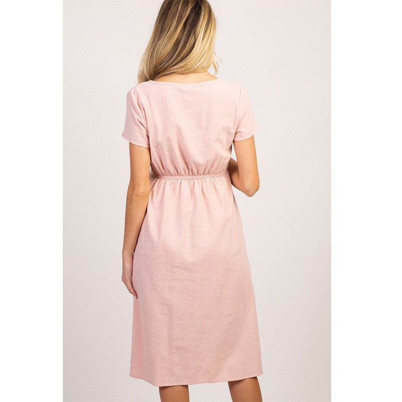 Odjeća za trudnice 2022. Proljeće ljeto Trudnice Ležerna seksi haljina s V izrezom 3/4 rukava Jednobojne haljine A-kroja Vestidos Plus Veličina