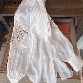 Fashion Blusas Mujer De Moda 2023 Κομψή μπλούζα με μανίκια με φανάρι Vintage πουκάμισα Loose Κομψές κορεάτικες μπλούζες Femme