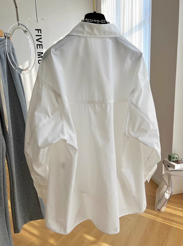 Basic Commuter Fashion brīva blūze Mode Lielizmēra ar garām piedurknēm Design Sense Short Sieviešu krekls