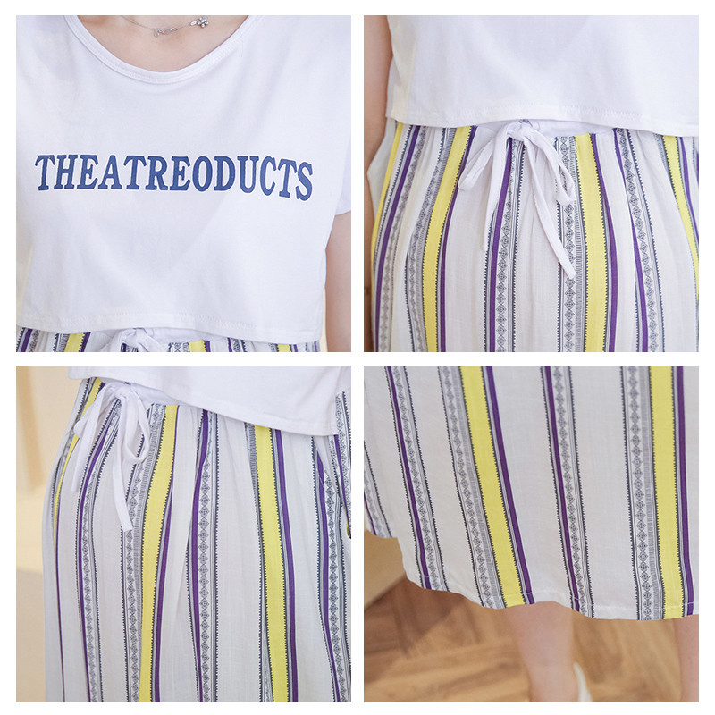 Māsu kleita Brīva pavasara vasaras Grūtnieču drēbes Īsās piedurkņu kleitas Apburošas grūtniecēm Eleganta grūtniecība