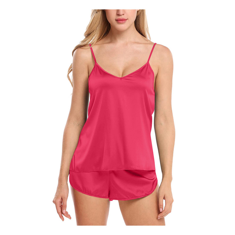 Sieviešu guļamveļa Seksīgi pidžamu komplekti Naktsveļa Topi bez piedurknēm+šorti 2 Daļu komplekti Pidžamu komplekti Sieviešu Pidžamu mājas apģērbi