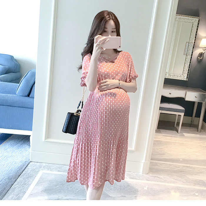 Vasaras Grūtniecības Kleita Mode Sieviešu Apģērbs 2018 Grūtnieču apģērbs Apģērbs Kleitas Šifons Liela izmēra Grūtnieču apģērbs BC1460