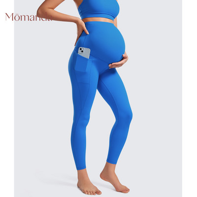 Női 25" Butterluxe kismama leggings zsebekkel - Edzés Activewear jóga terhességi nadrág a has felett, vajas puha