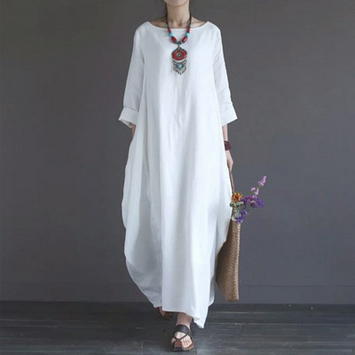 Lanena haljina za trudnice Proljeće Jesen Ženska lažna dvodijelna haljina Haljina dugih rukava Vestidos Odjeća za trudnice, velika veličina