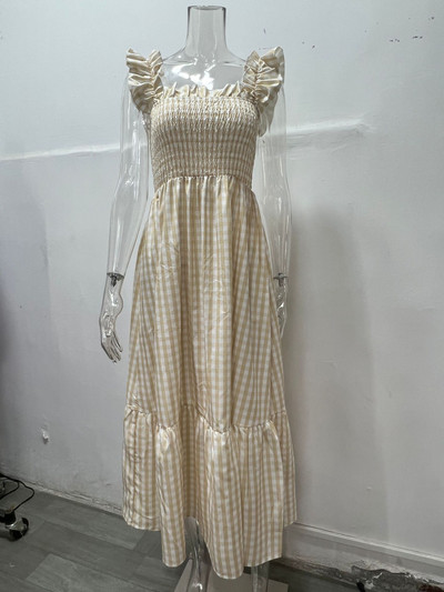 Kleit rasedatele Suvine stiil naiste kollaaž ruuduline rihm elastne kiikkleit Rasedate riided imetamiskleit Rasedus