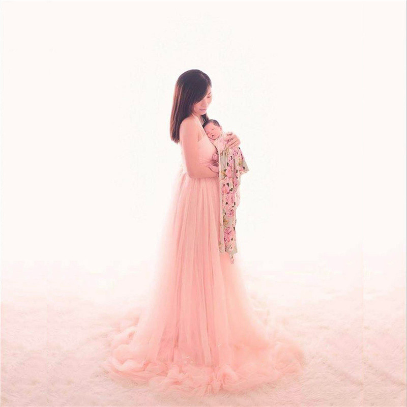 Új kismama tüll ruhák fotózáshoz Terhes farok ruha fotózás köntös Maxi ruha Kismama báli ruhák Vestidos