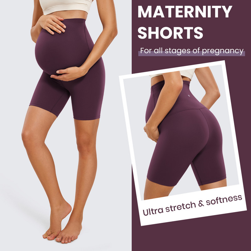 Naiste 6-tollised Butterluxe rasedad lühikesed püksid üle kõhu – võipehmed, ülikõrge vöökohaga treeningud Aktiivne riietus Jooga Raseduspüksid Sport