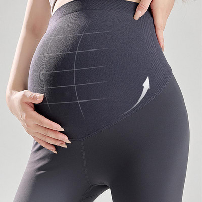 Terhességi hordozó nadrágok leggings vékony kismama ruhák terhes nőknek hastámasz kötött leggins alakformáló nadrágok