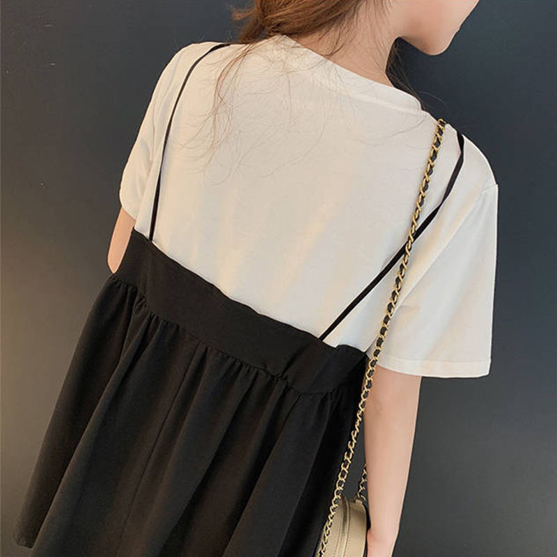 Naiste Rasedate Kleidid Suvised Must valged Riided Kandke Soild A Line Lahtine kleit Lühikeste varrukatega Raseda Riided Femme