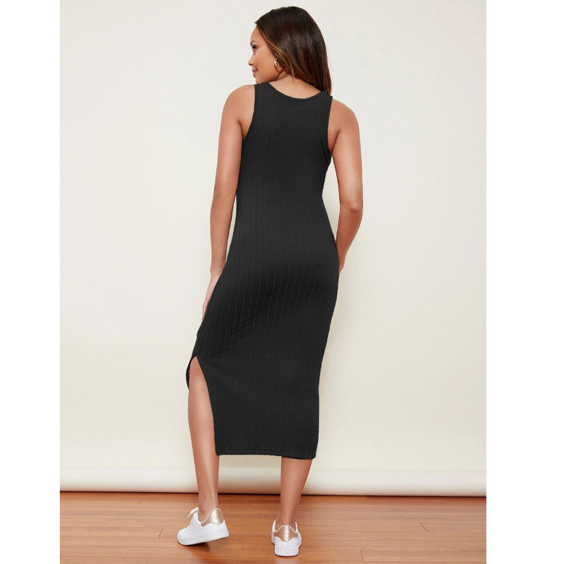 Uus kevadsuvi rasedatele mõeldud päikesekleit, pikk kootud rasedusaegne vabaajakleit õlgadeta rannariided rasedatele mõeldud rõivad