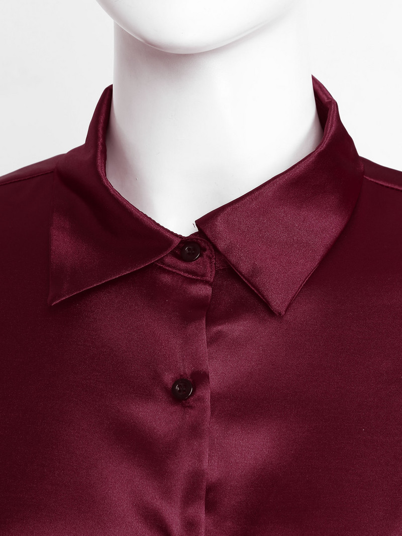 Sieviešu satīna 3/4 piedurkņu naktskrekls guļamveļa krekls naktskrekls vienkrāsains guļamkrekls naktskrekls naktskrekls sieviešu dāmu pidžama