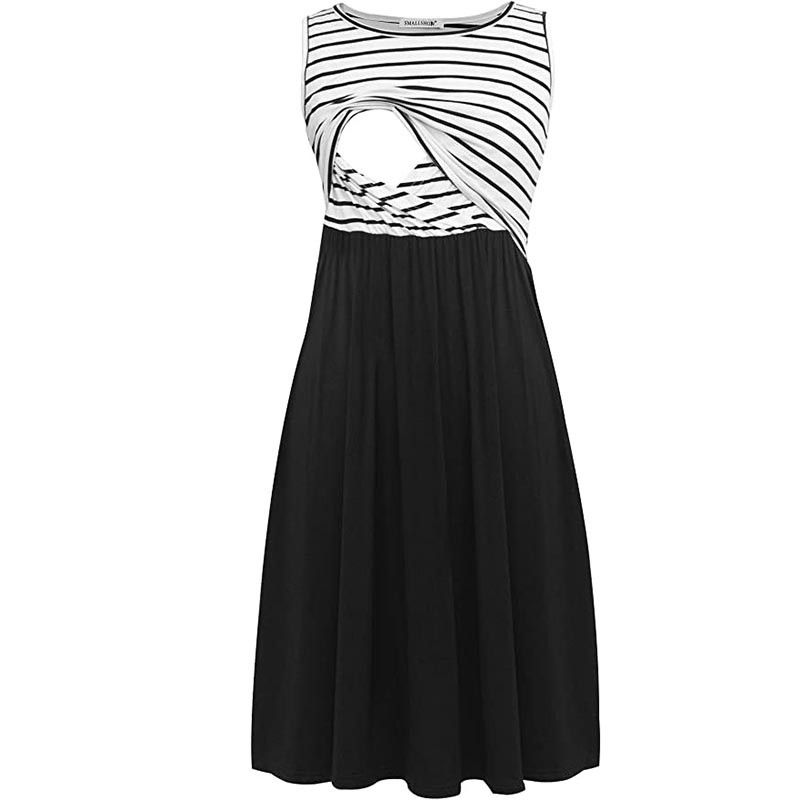 Sieviešu grūtniecība, bez piedurknēm, barošana, izšūšana vienkrāsainās kleitas grūtniecēm