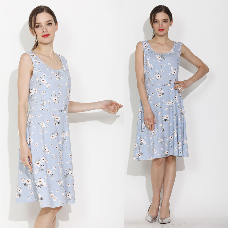 Ženska trudnička haljina bez rukava za dojenje Trudnička haljina s patentnim zatvaračem Odjeća za dojenje Trudničke haljine do koljena