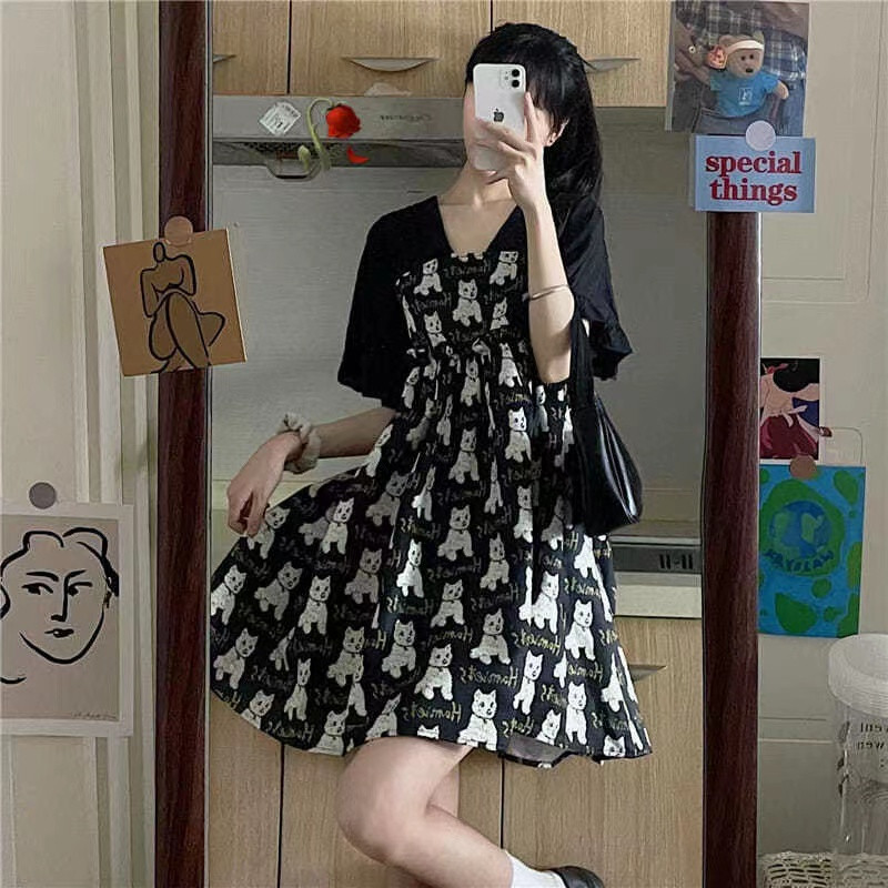 Rochie din jacquard din desene animate pentru femei însărcinate, rochie de vară cu mâneci scurte, cu decolteu în V, rochie empiră de maternitate, largi, rochii din șifon de sarcină