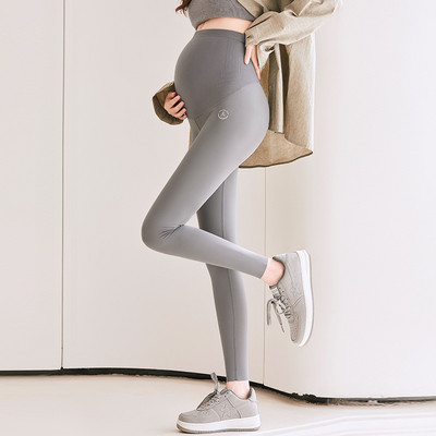 Sieviešu grūtnieču legingi ar augstu vidukli pār vēderu pilna garuma grūtniecības jogas bikses Active Wear sporta treniņu legingi