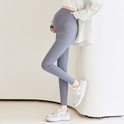 Sieviešu grūtnieču legingi ar augstu vidukli pār vēderu pilna garuma grūtniecības jogas bikses Active Wear sporta treniņu legingi