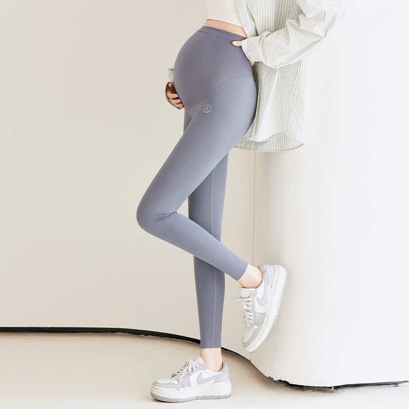 Sieviešu grūtnieču legingi ar augstu vidukli pār vēderu pilna garuma grūtniecības jogas bikses Active Wear sporta treniņu legingi