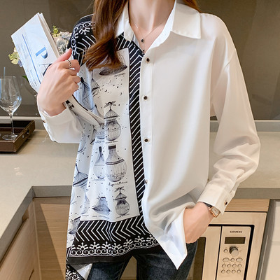 plus size Női blúzok alkalmi bő nyomtatású női ingek 2021 tavaszi őszi hosszú ujjú ingek Felsők Blusas Mujer