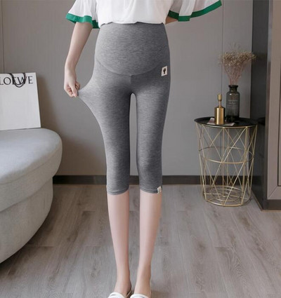 Grūtnieču vasaras drēbes līdz ceļiem grūtniecēm legingi Zemas kokvilnas bikses Modes savārstījums Grūtniecības šorti Bikses