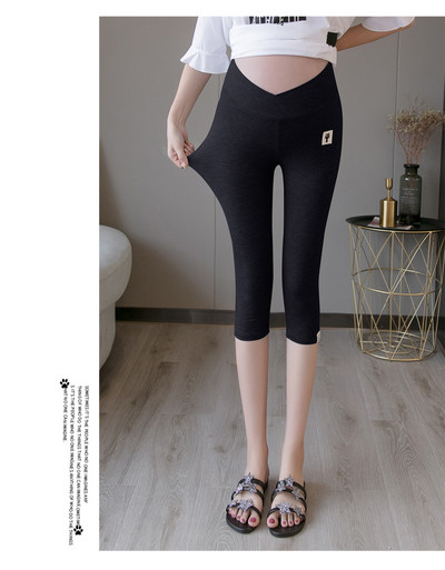 Grūtnieču vasaras drēbes līdz ceļiem grūtniecēm legingi Zemas kokvilnas bikses Modes savārstījums Grūtniecības šorti Bikses