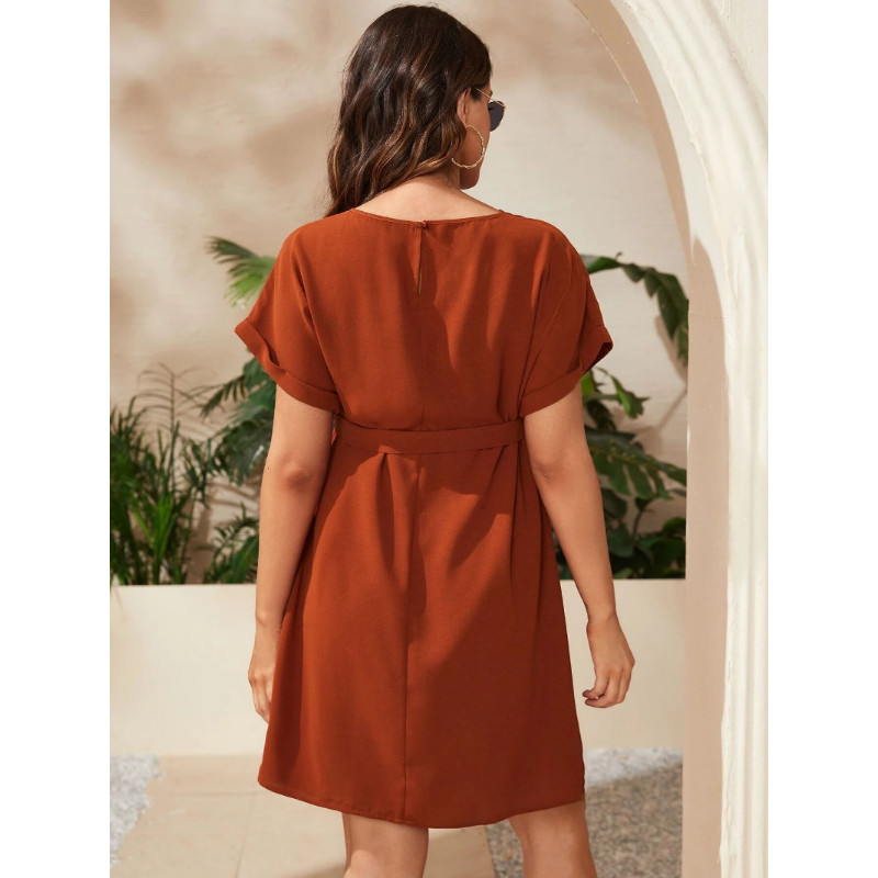 2023. gada vasaras grūtnieces kleita ar īsām piedurknēm ar atloku un kakla atloku Premama apģērbam Grūtnieču vienkrāsainas pārsēju kleitas Jaunums