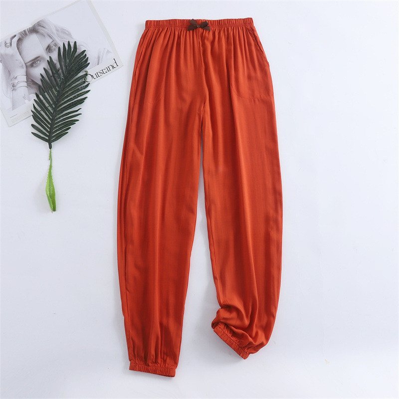 Pantaloni noi de primăvară și vară de damă 100% viscoză picior + drept casual, respirabil, comozi, pantaloni de dormit de acasă, drăguț