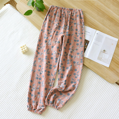 2024. gada jaunas sieviešu pavasara un rudens japāņu bikses ar 100% kokvilnas guļambikses. Sieviešu plānas tuvplāna bikses, brīvas mājas bikses