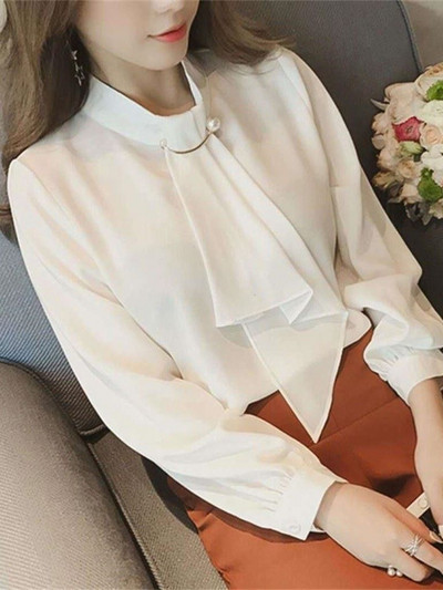 2023. gada sieviešu blūze rudens sieviešu apģērbs, džemperis ar vaļīgām piedurknēm, ar garām piedurknēm šifona T-krekls Blusas krekli, modes topi