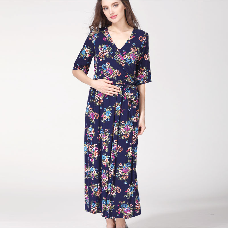 Grūtnieču apģērbs Māsu kleita Ballīte Ziedu kleita Grūtniecības garas zīdīšanas kleitas grūtniecēm