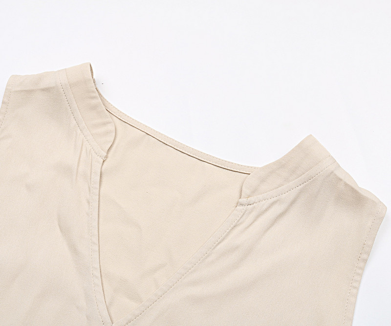 Ležerna ljetna midi haljina Ženska majica bez rukava V izrez s gumbima Široke haljine s volanima Modni sarafan za plažu