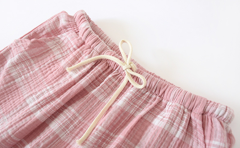 Japāņu stila jaunas pavasara un rudens dāmu kokvilnas dubultā krepa pāris bikses liela izmēra vīriešu un sieviešu mājas apkalpošana vasarā